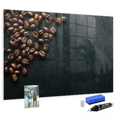 Beschreibbare Magnettafel für die Küche mit Motiv Kaffeebohnen