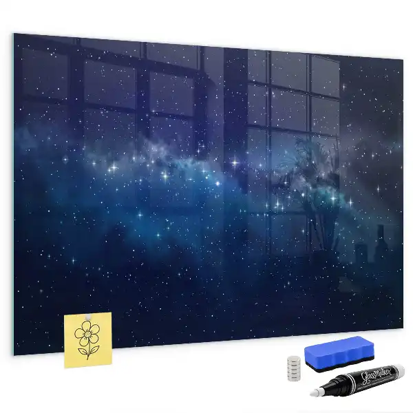 Beschreibbare Magnettafel für die Küche Motiv dunkler Himmel mit Sternen