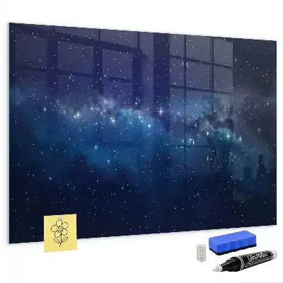 Beschreibbare Magnettafel für die Küche Motiv dunkler Himmel mit Sternen
