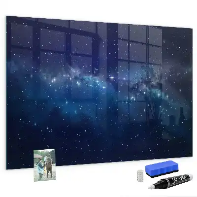 Beschreibbare Magnettafel für die Küche Motiv dunkler Himmel mit Sternen