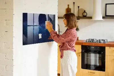 Beschreibbare Magnettafel für die Küche Motiv dunkler Himmel mit Sternen