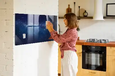 Beschreibbare Magnettafel für die Küche Motiv dunkler Himmel mit Sternen