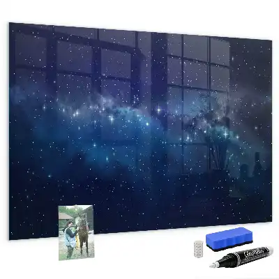 Beschreibbare Magnettafel für die Küche Motiv dunkler Himmel mit Sternen