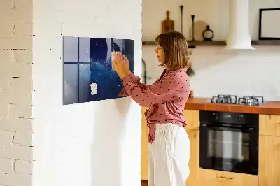 Beschreibbare Magnettafel für die Küche Motiv dunkler Himmel mit Sternen