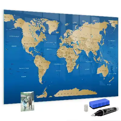 Magnettafel beschreibbar mit Weltmotiv