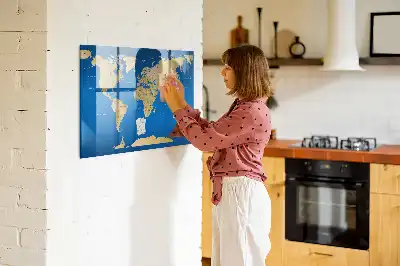 Magnettafel beschreibbar mit Weltmotiv
