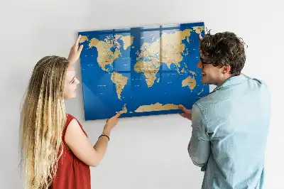 Magnettafel beschreibbar mit Weltmotiv