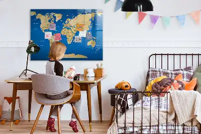 Magnettafel beschreibbar mit Weltmotiv