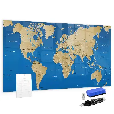 Magnettafel beschreibbar mit Weltmotiv