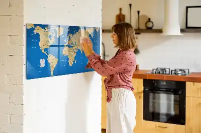 Magnettafel beschreibbar mit Weltmotiv