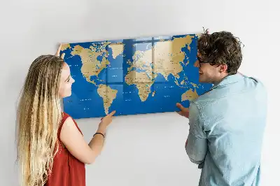 Magnettafel beschreibbar mit Weltmotiv