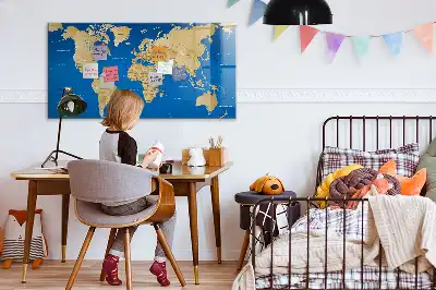 Magnettafel beschreibbar mit Weltmotiv