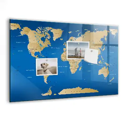 Magnettafel beschreibbar mit Weltmotiv
