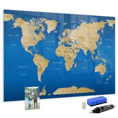 Magnettafel beschreibbar mit Weltmotiv