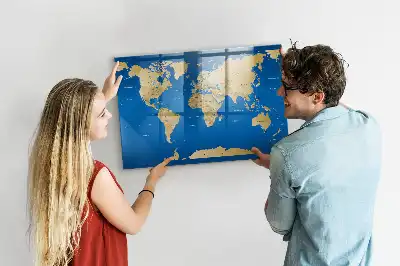 Magnettafel beschreibbar mit Weltmotiv
