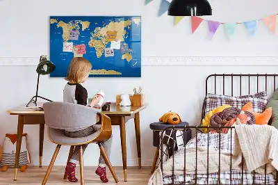 Magnettafel beschreibbar mit Weltmotiv