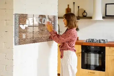 Beschreibbare Magnettafel für die Küche als Willkommensschild