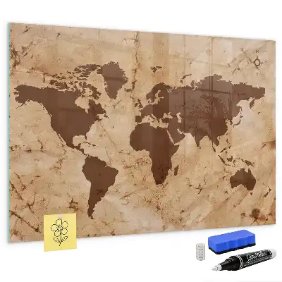 Magnettafel Vintage-Weltkarte beschreibbar