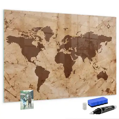 Magnettafel Vintage-Weltkarte beschreibbar