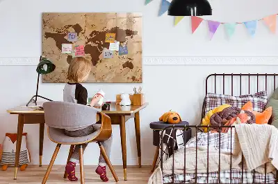 Magnettafel Vintage-Weltkarte beschreibbar