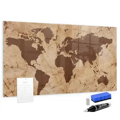 Magnettafel Vintage-Weltkarte beschreibbar