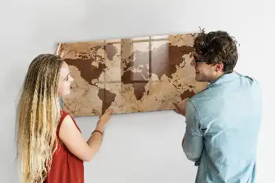 Magnettafel Vintage-Weltkarte beschreibbar