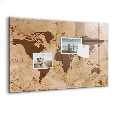 Magnettafel Vintage-Weltkarte beschreibbar