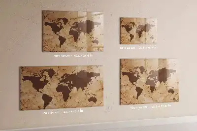 Magnettafel Vintage-Weltkarte beschreibbar