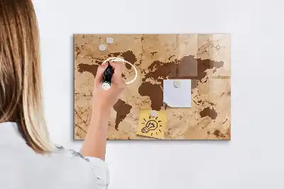 Magnettafel Vintage-Weltkarte beschreibbar