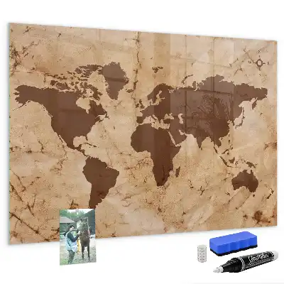 Magnettafel Vintage-Weltkarte beschreibbar