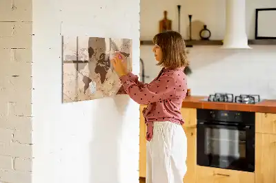 Magnettafel Vintage-Weltkarte beschreibbar