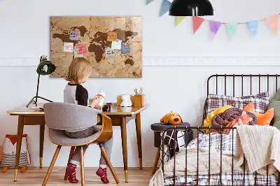 Magnettafel Vintage-Weltkarte beschreibbar