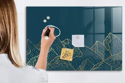 Beschreibbare Magnettafel für die Küche Motiv Bergeskizze