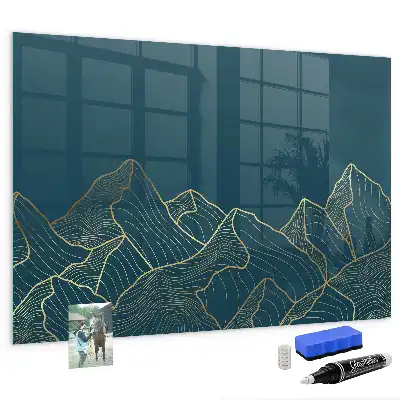Beschreibbare Magnettafel für die Küche Motiv Bergeskizze