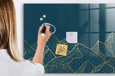 Beschreibbare Magnettafel für die Küche Motiv Bergeskizze