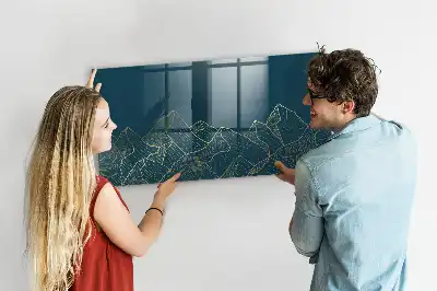 Beschreibbare Magnettafel für die Küche Motiv Bergeskizze
