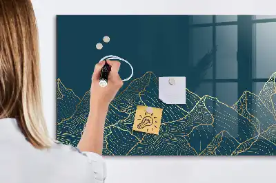 Beschreibbare Magnettafel für die Küche Motiv Bergeskizze