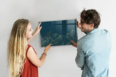 Beschreibbare Magnettafel für die Küche Motiv Bergeskizze