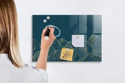 Beschreibbare Magnettafel für die Küche Motiv Bergeskizze