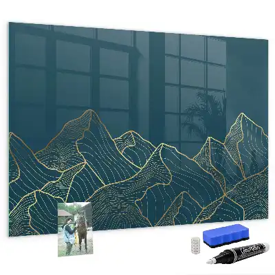 Beschreibbare Magnettafel für die Küche Motiv Bergeskizze