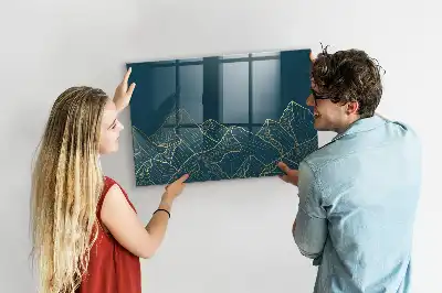 Beschreibbare Magnettafel für die Küche Motiv Bergeskizze