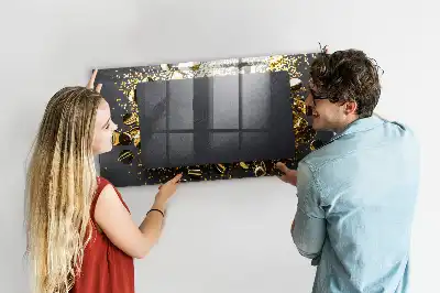 Beschreibbare Magnettafel für die Küche mit goldenem Konfetti Motiv