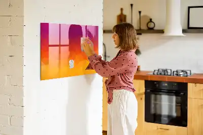 Beschreibbare Magnettafel für die Küche mit Motiv Sonnenaufgang