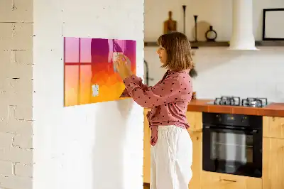 Beschreibbare Magnettafel für die Küche mit Motiv Sonnenaufgang