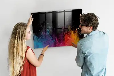Beschreibbare Magnettafel für die Küche Motiv Farbenexplosion