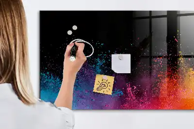 Beschreibbare Magnettafel für die Küche Motiv Farbenexplosion