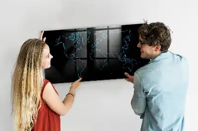 Magnettafel beschreibbar mit Motiv Konturen der Weltkarte