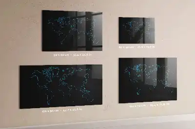 Magnettafel beschreibbar mit Motiv Konturen der Weltkarte