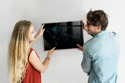 Magnettafel beschreibbar mit Motiv Konturen der Weltkarte