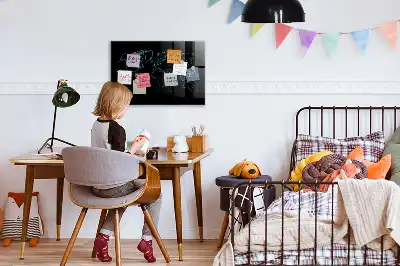 Magnettafel beschreibbar mit Motiv Konturen der Weltkarte